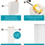Calmwaters Stand-WC Set: Spülkasten Details mit 2-Mengen-Spülung und einstellbarer Spülmenge.