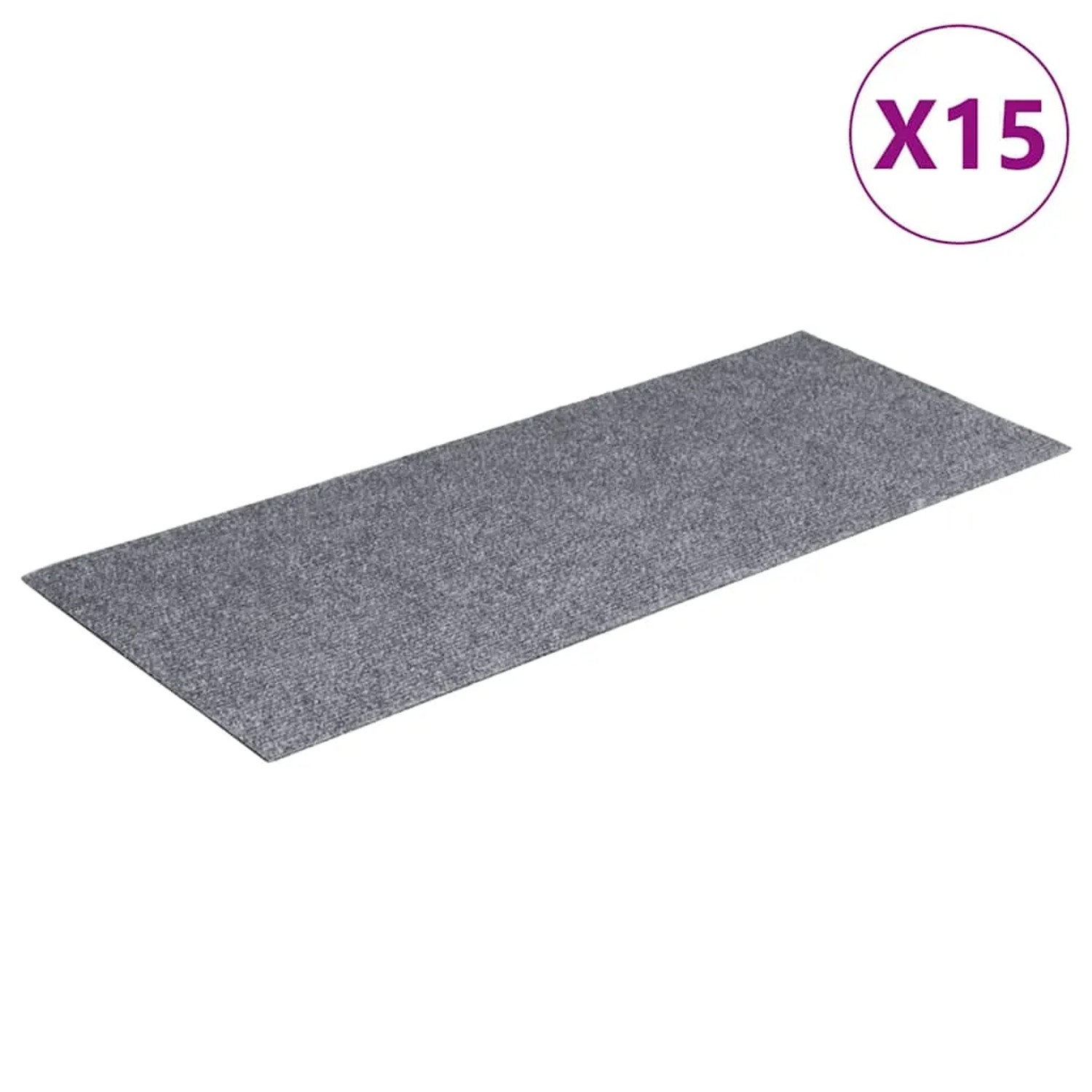 vidaXL Stufenmatten Selbstklebend 15 Stk 60x25 cm Hellgrau Rechteckig 326915_3