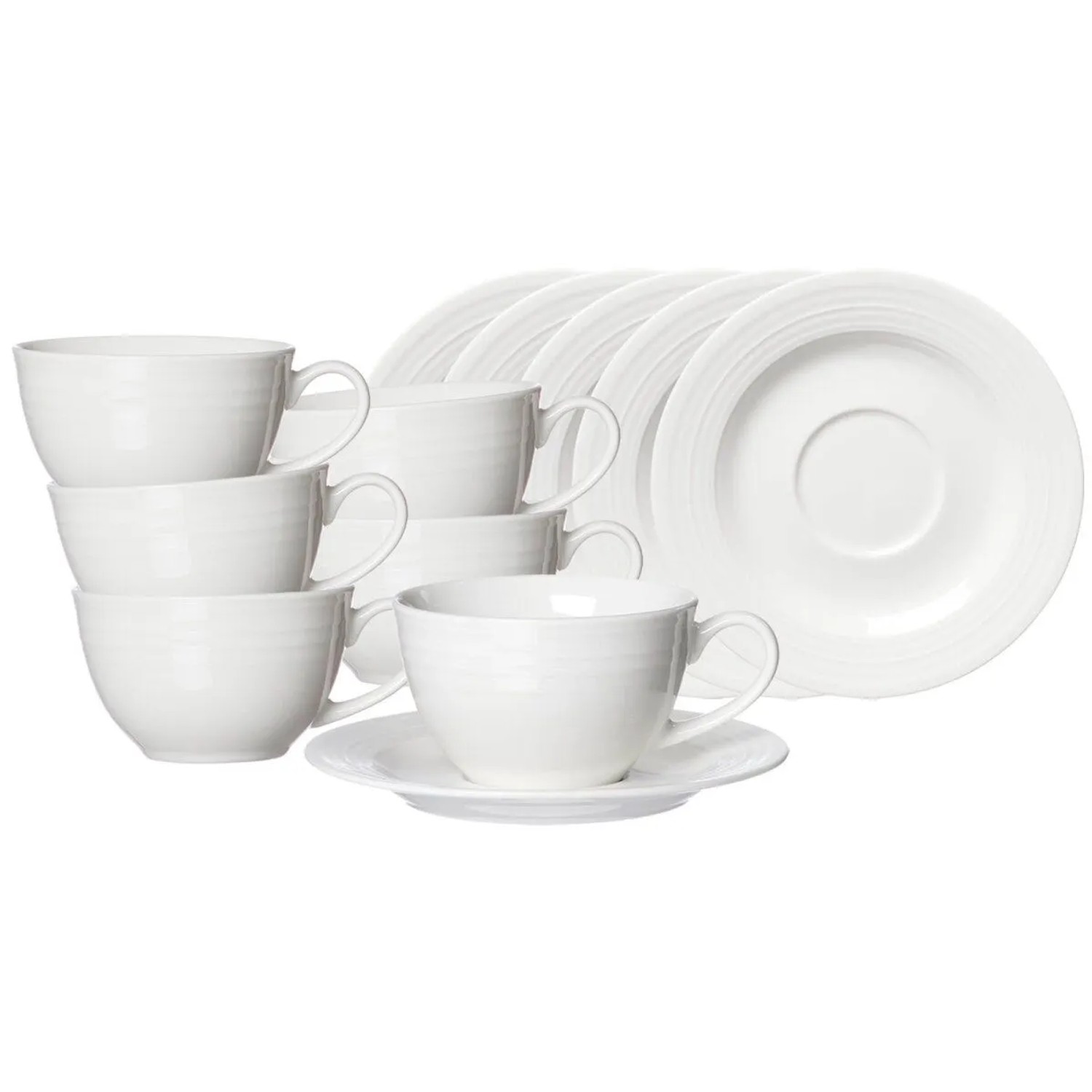 Ritzenhoff & Breker Levi Kaffeetasse mit Untertasse 220 ml 6er Set Weiß