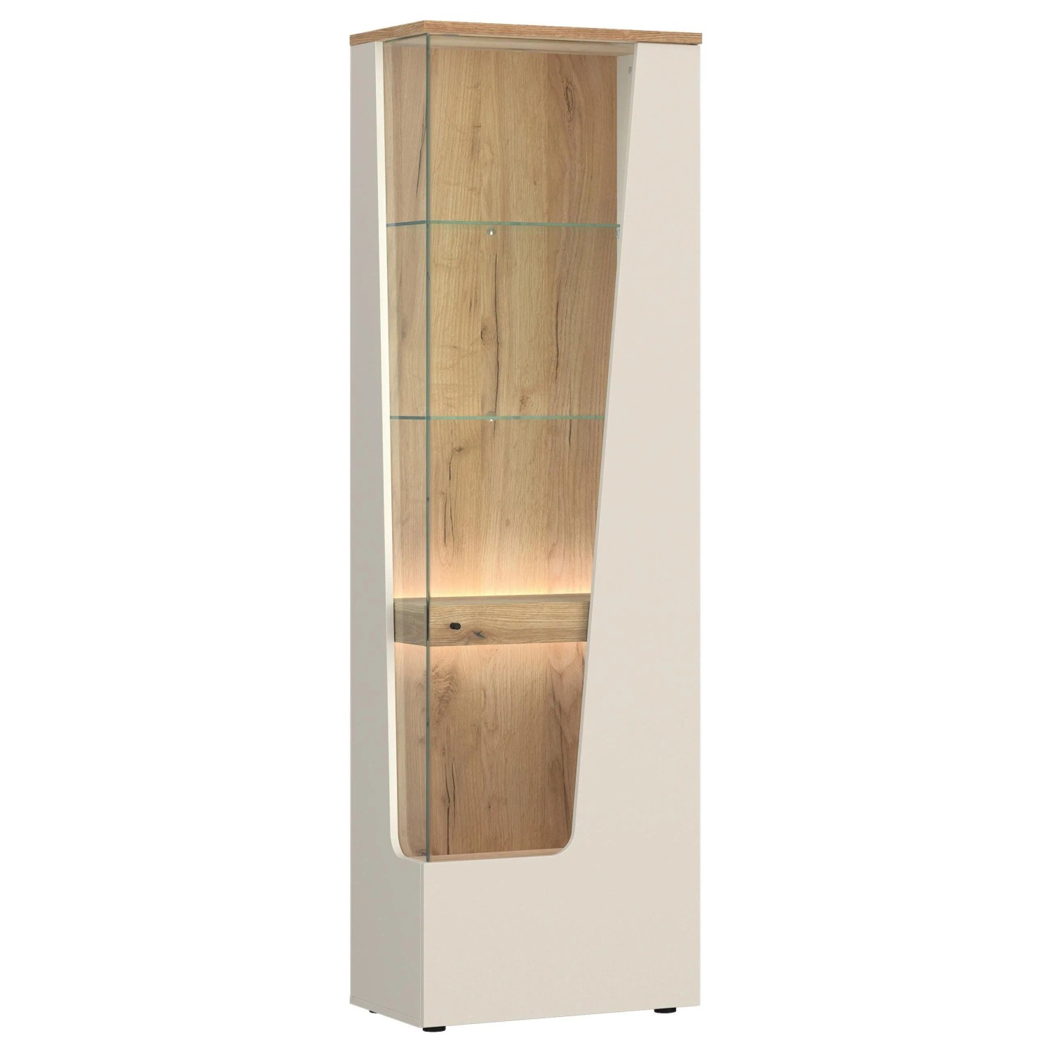 Premium Living Vitrine Cut Out B: 60 cm Kaschmir/Eichefarben