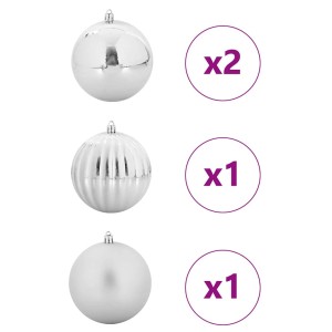 vidaXL Weihnachtskugel-Set 4-Tlg Silber XXL 42018875
