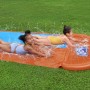 Bestway H2OGO! Wasserrutsche für 2 Personen, 488cm lang, mit zwei Kindern in Nutzung.