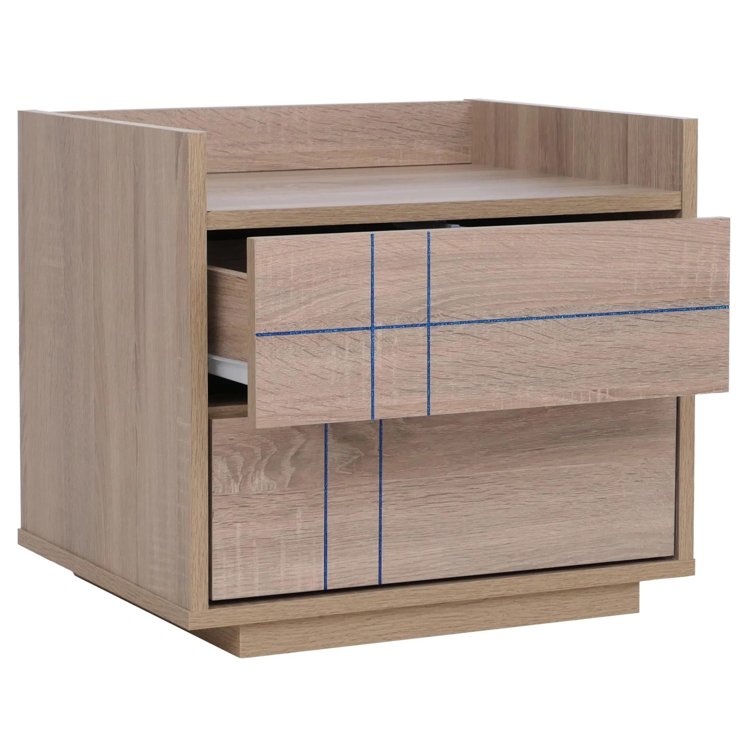 MCW Nachttisch P44 2 Schubladen MDF 43x48x41cm Sonoma-Eiche-Optik