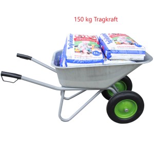 TRUTZHOLM Schubkarre Zweirad mit PU-Rädern und Sandsäcken, Traglast 150kg.