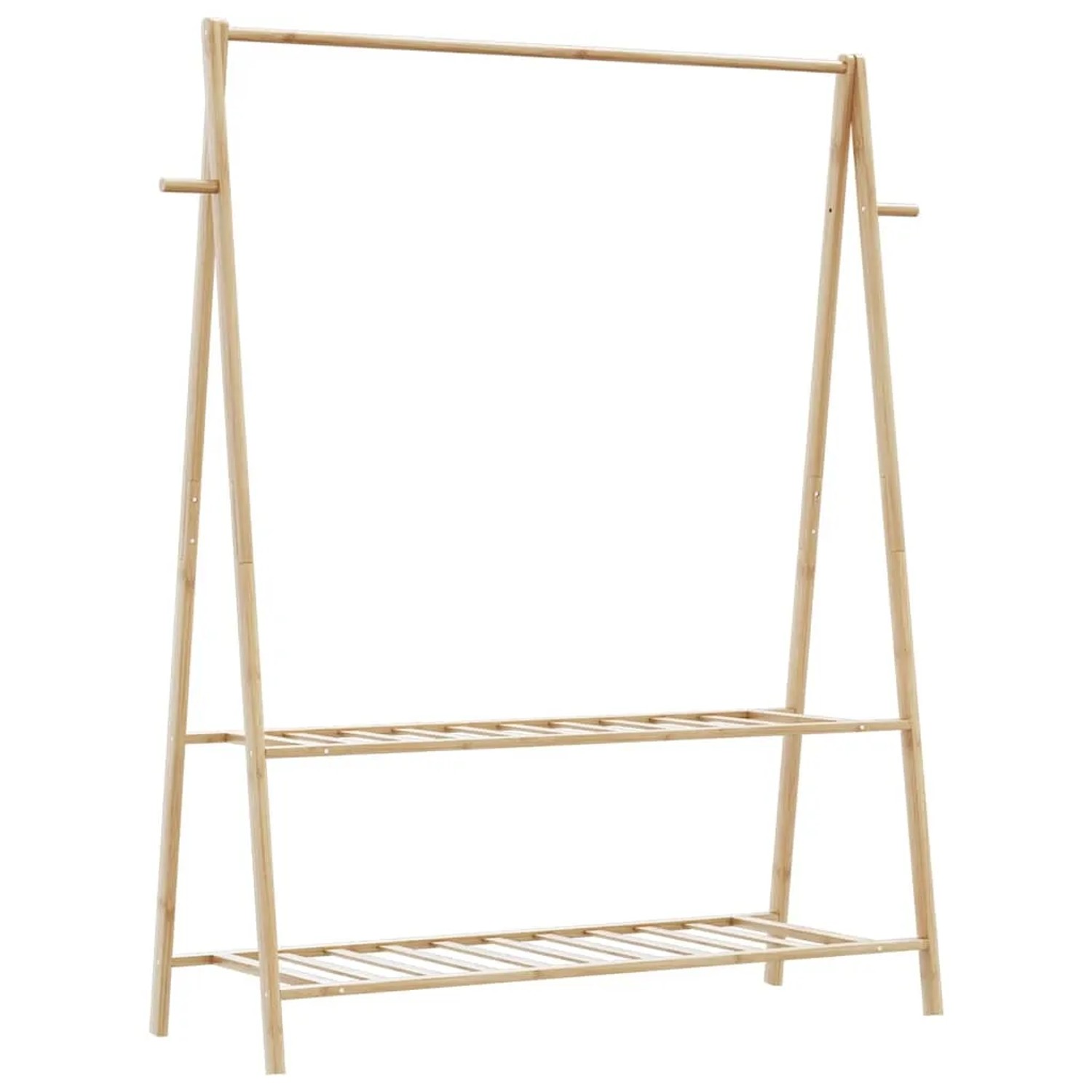 vidaXL Kleiderständer mit Ablagen 132x45,5x150,5 cm Bambus 4008912