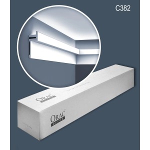ORAC DECOR C382 Eckleisten Set mit 12 Zierleisten (24m) in Weiß, geeignet für indirekte Beleuchtung.