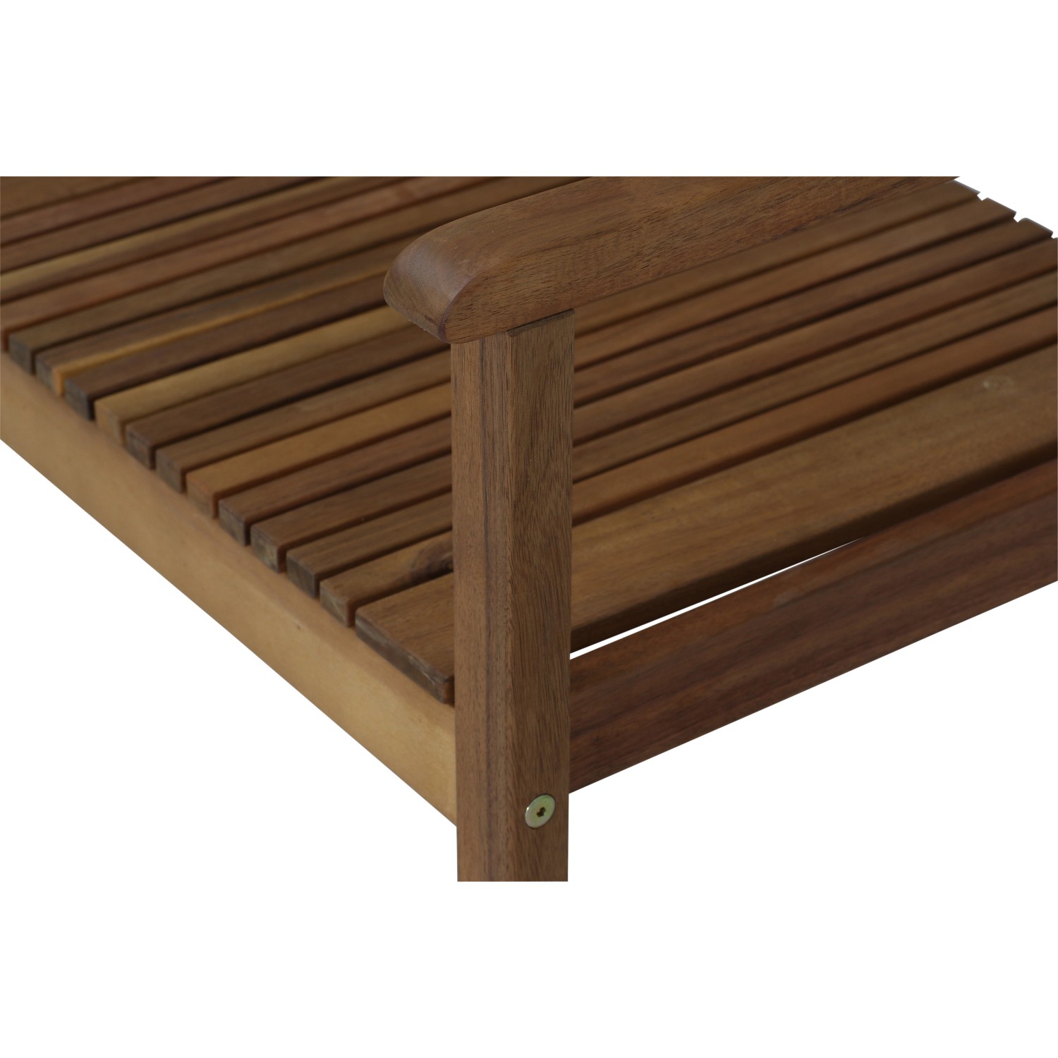 Detailansicht der Siena Garden Bank Falun, 2-Sitzer Gartenbank aus Akazienholz, beige.