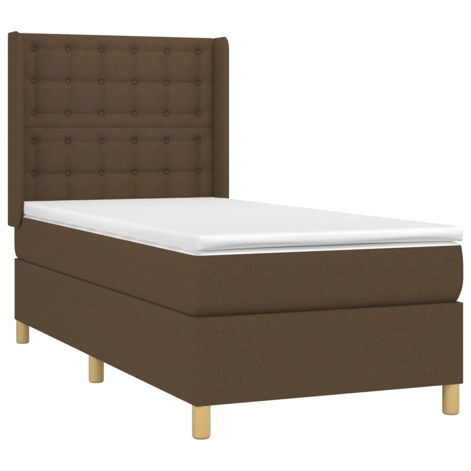vidaXL Boxspringbett mit Matratze & LED Dunkelbraun 80x200 cm Stoff 3139152 günstig online kaufen