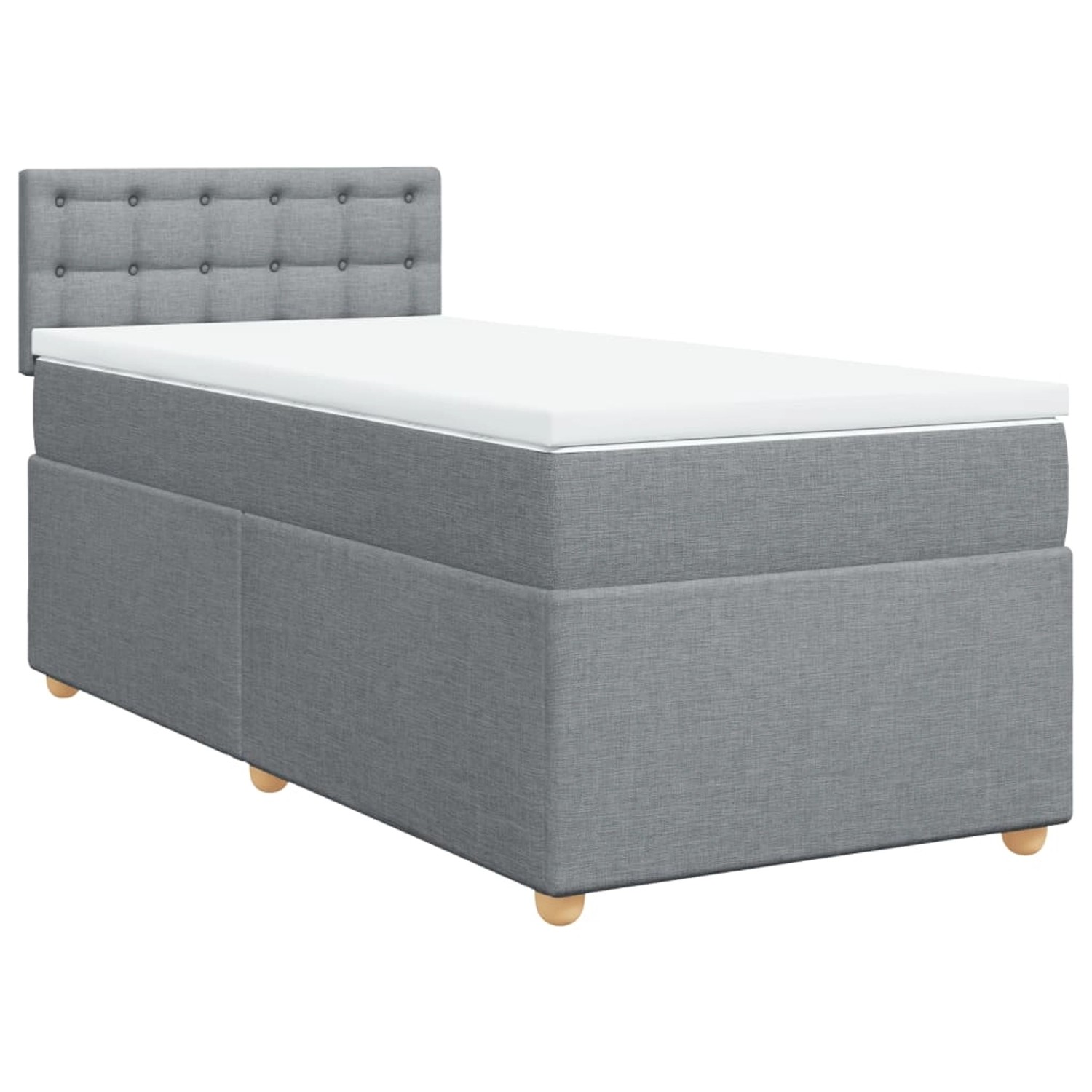 vidaXL Boxspringbett mit Matratze Hellgrau 100x200 cm Stoff2106086 günstig online kaufen