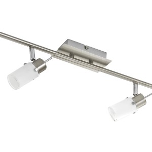 Just Light LED-Spot, 6-flammig, Stahl, mit satiniertem Glas. Spots individuell ausrichtbar.