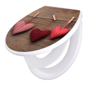 Banjado WC-Sitz Familie mit Herzen Motiv. Klodeckel mit Absenkautomatik und Kindersitz.