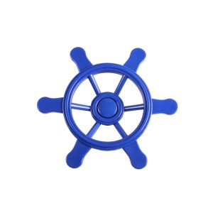 Blaues SwingKing Steuerrad (Ø 21,5 cm) für Gartenspielgeräte.