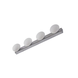 Moderne Lucande LED Bad Wandleuchte Myrra, 4-flammig, Chrom, aus Aluminium, spritzwassergeschützt.