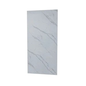 Duschparadies Duschrückwand Duschrückwände 80x210cm Wandverkleidung Premium Aluverbundplatte 3mm Fliesenersatz Weißes Marmormuster