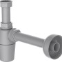 Grauer Kirchhoff Tassensiphon Eco Save für Waschbecken aus recyceltem Kunststoff.