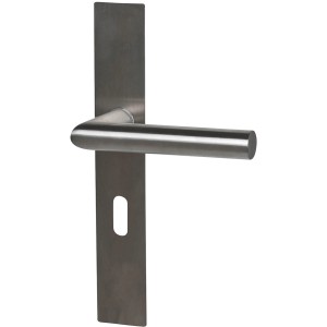 Alpertec Türgriff Piatto, Langschild-Garnitur für Zimmertüren, Buntbart, Edelstahl satiniert.