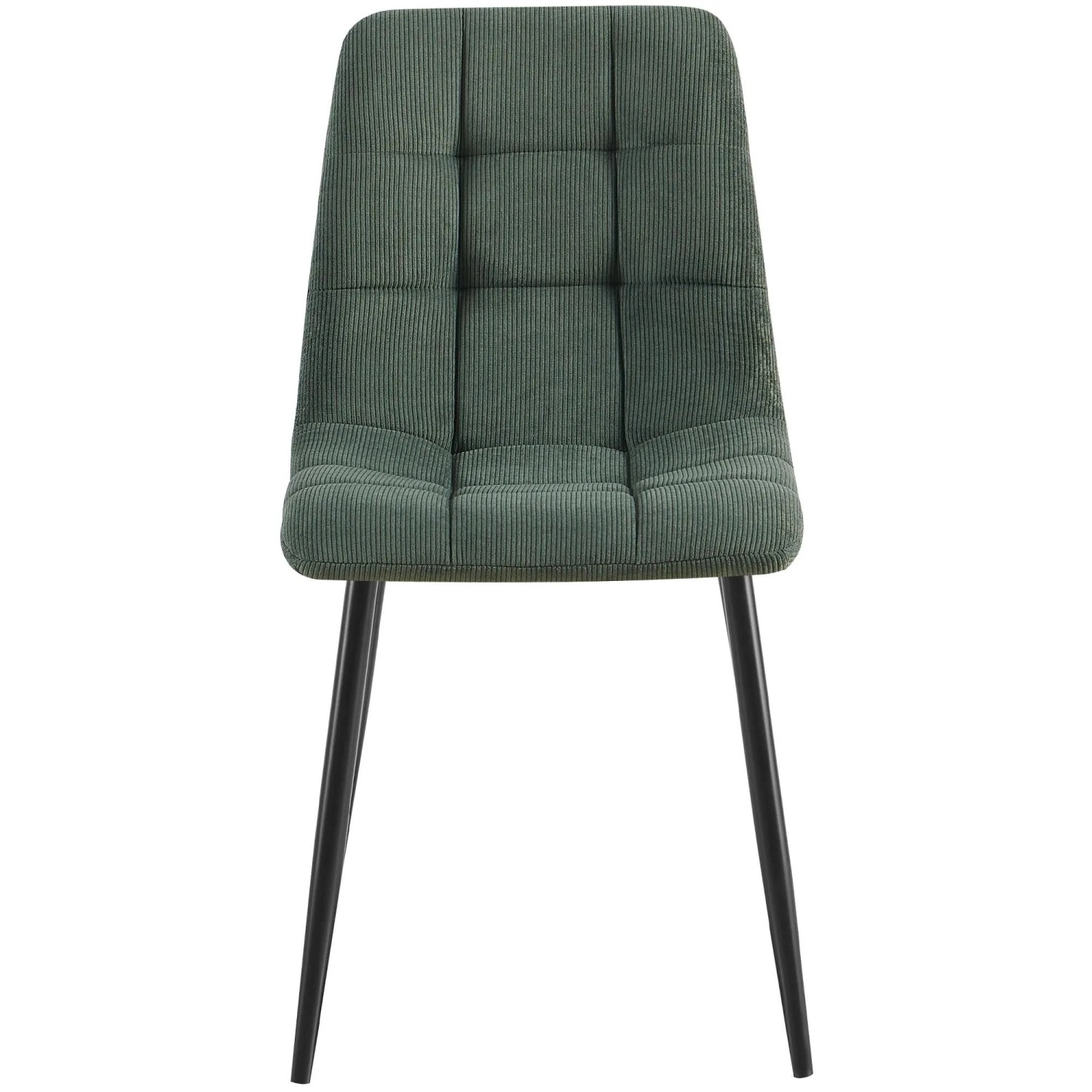 DELUKE 2er Set Esszimmerstuhl FANOR Cord Grünfarbig 45x55x84cm Essstühle Esszimmerstühle Küchenstühle Wohnzimmerstühle