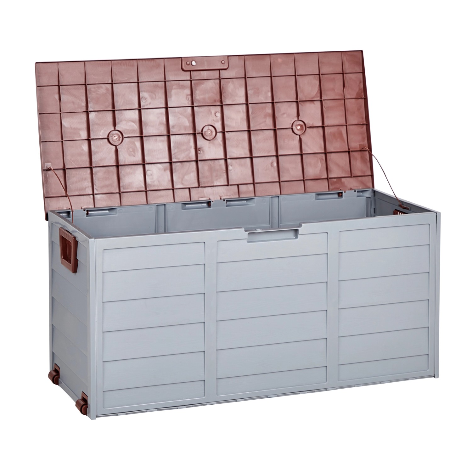 Beliani Truhe LOCARNO Grau Braun 50x112x53