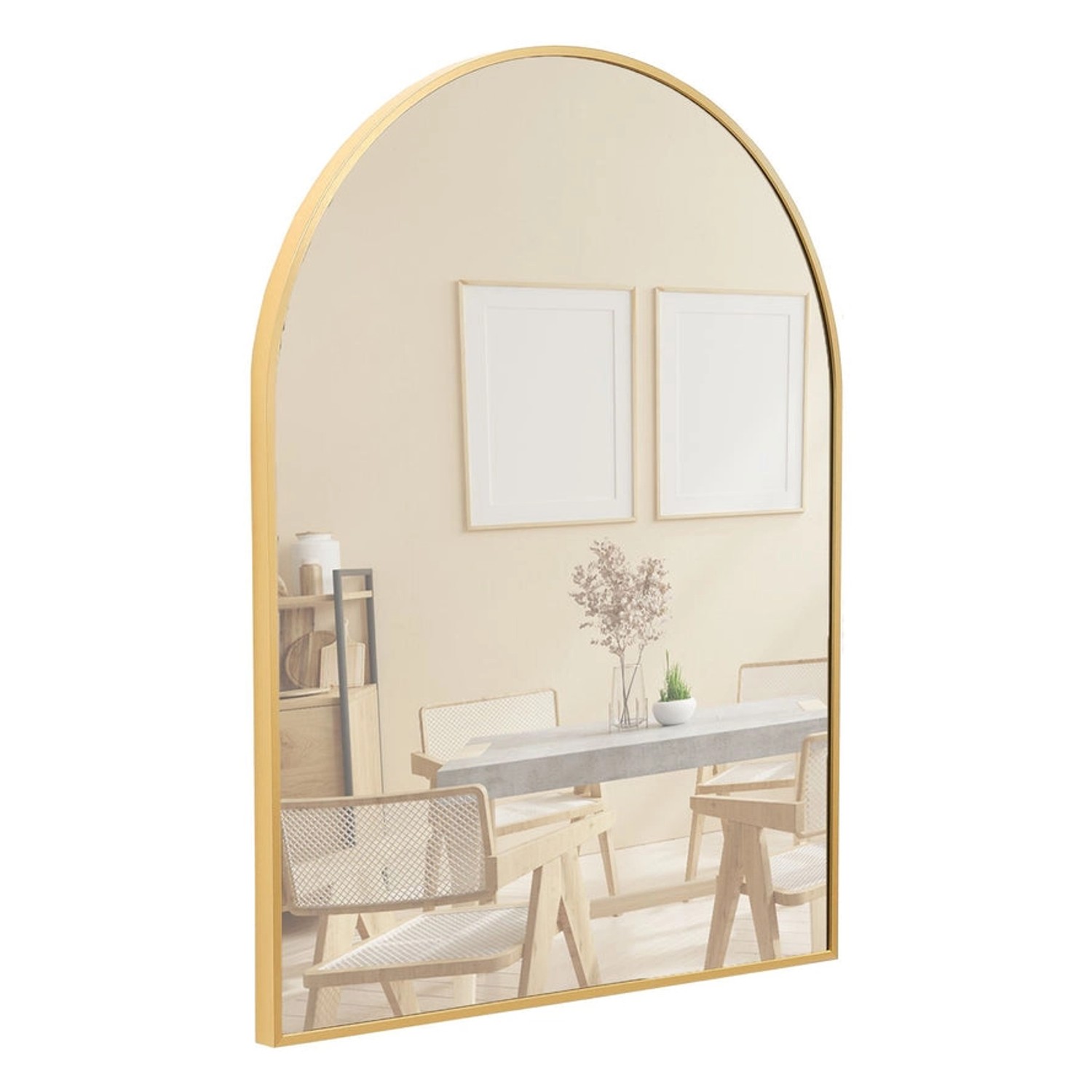 Terra Home Wandspiegel 60x80 Gold Metallrahmen Bogenform günstig online kaufen