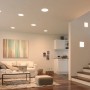 Wohnraum mit Paulmann LED Einbaupanel Veluna, dimmbare, runde Einbaustrahler für angenehmes Licht.
