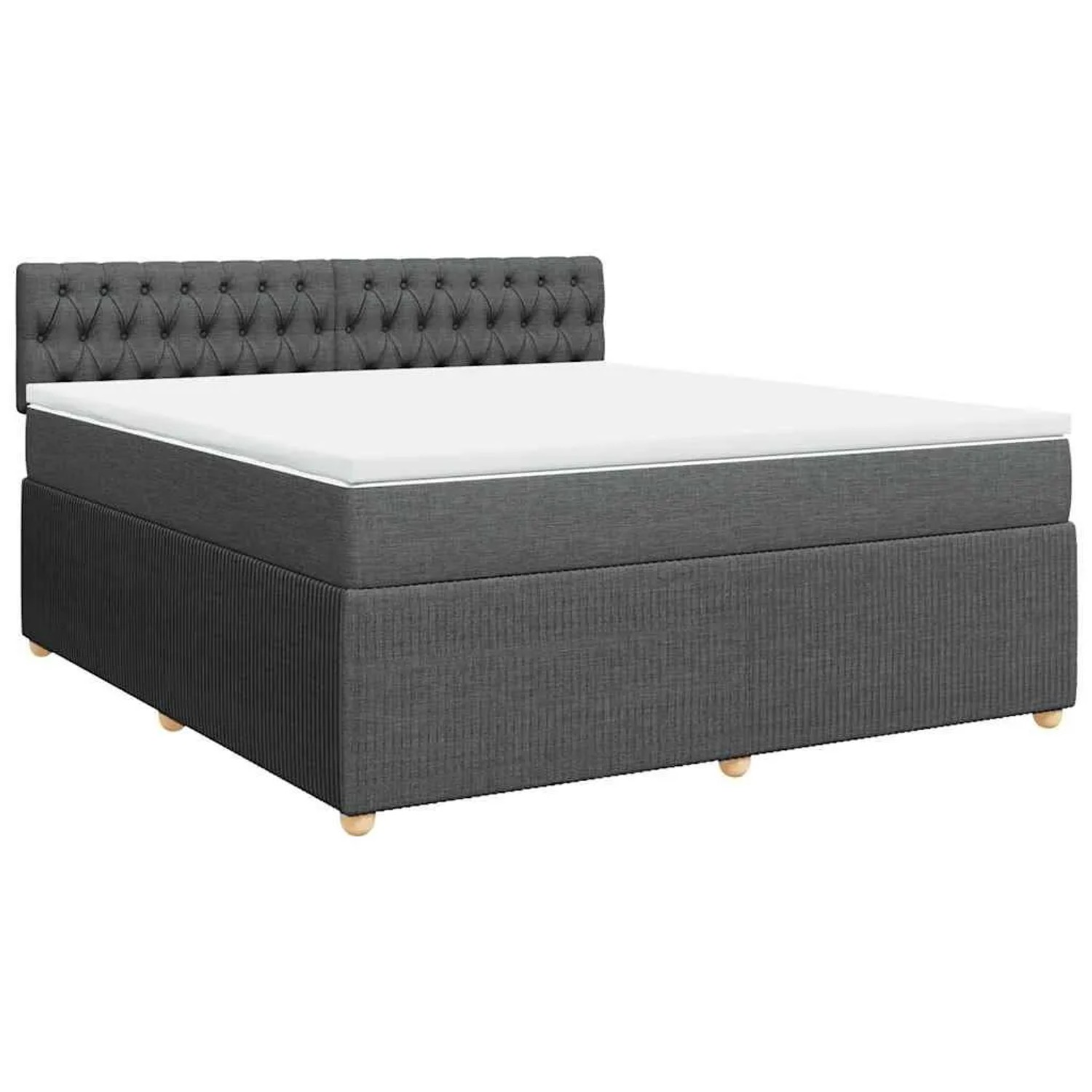 vidaXL Boxspringbett mit Matratze Dunkelgrau 180x200 cm Stoff 3289843 günstig online kaufen