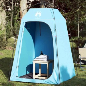 Blaues vidaXL Sichtschutzzelt mit Quick-Release-System für Camping und Outdoor-Aktivitäten.