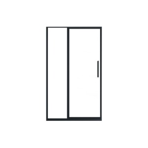 Vente-unique Duschtür Toroni, 120 cm, schwarz matt, im Industrial Style. Klare Schwingtür für Duschen.