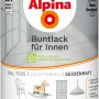 Dose Alpina Buntlack für Innen, Lichtgrau seidenmatt. Lack für Holz, Metall und Kunststoff.