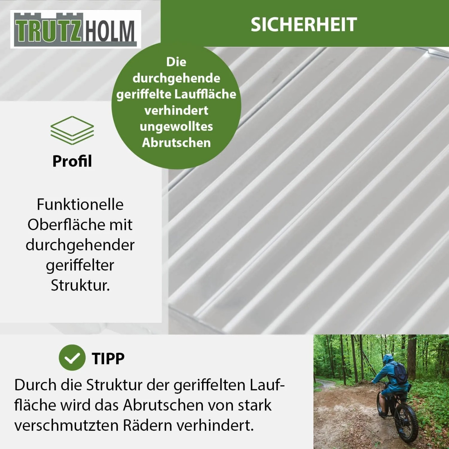 TRUTZHOLM Alu Auffahrrampe, klappbar, mit geriffelter, rutschfester Lauffläche für sicheres Verladen.