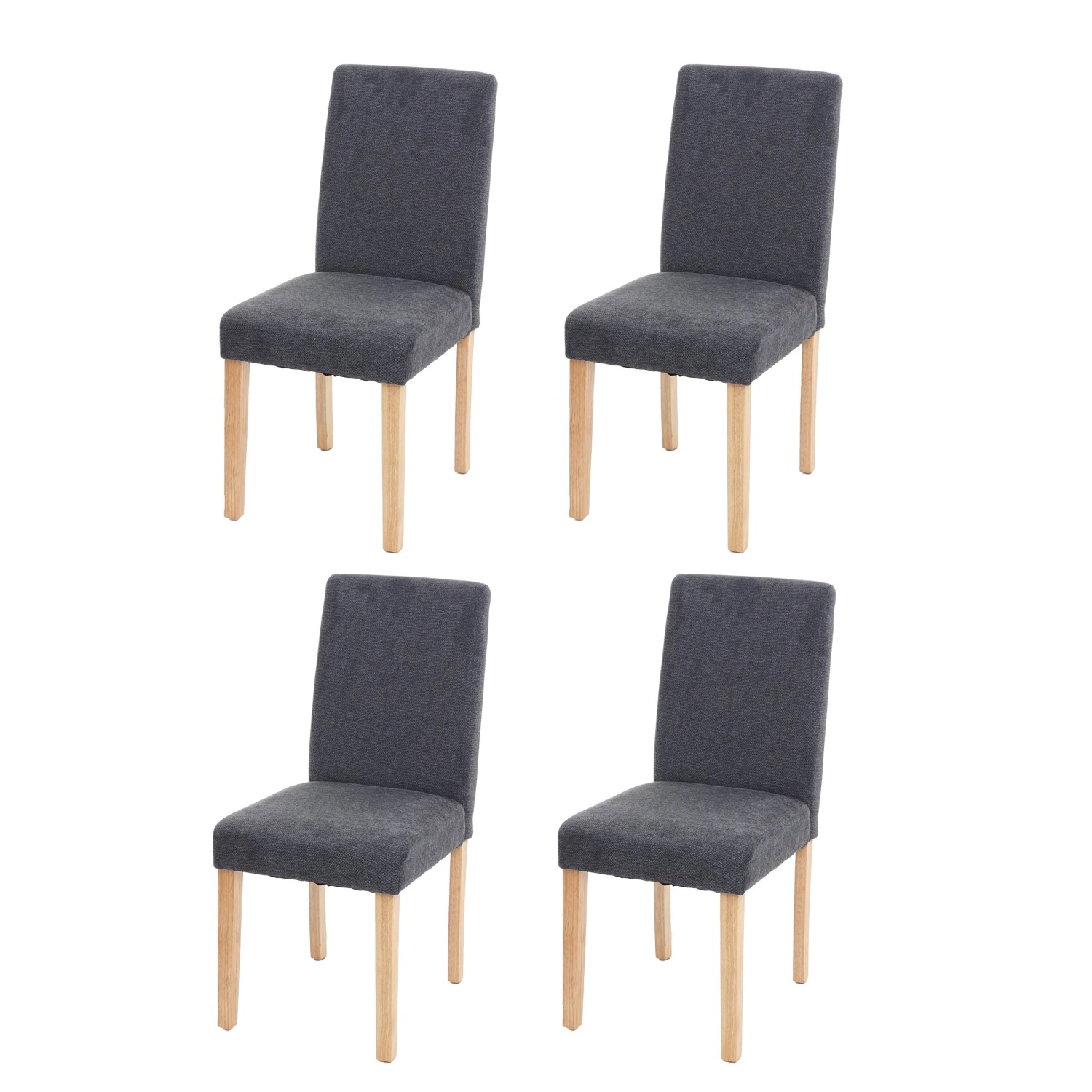 MCW Esszimmerstuhl Littau 4er-Set Textil Anthrazitgrau Helle Beine günstig online kaufen