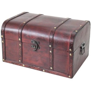 HMF 6406-135 Schatztruhe Schatzkiste Holztruhe 35 x 25 x 20 cm Portugal