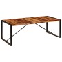 Esstisch vidaXL aus Massivholz, 220x100 cm, mit schwarzem Metallgestell. Tisch für Esszimmer oder Küche.