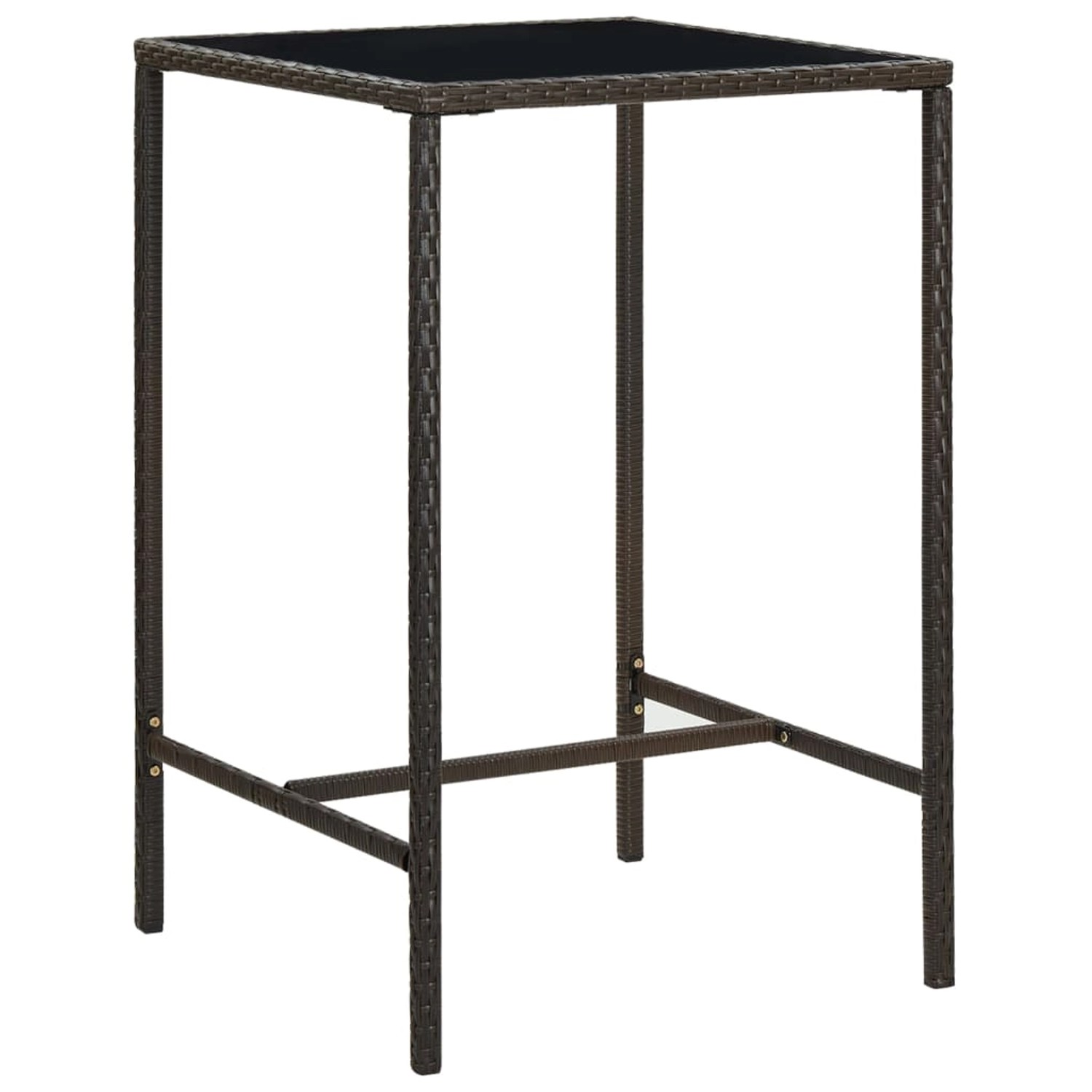 vidaXL Garten-Bartisch Braun 70x70x110 cm Poly Rattan und Glas 313457 günstig online kaufen