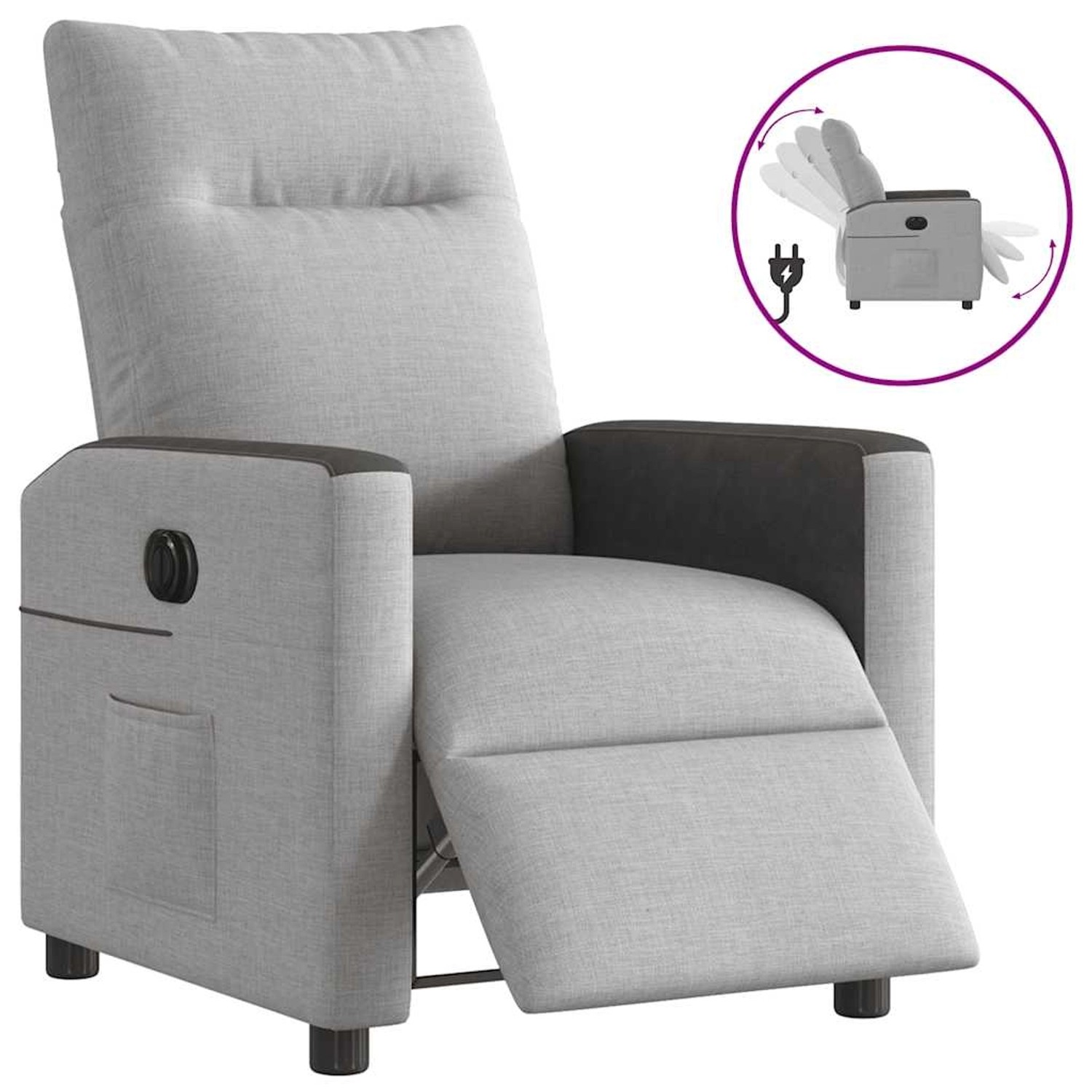 vidaXL Relaxsessel Elektrisch Wolkengrau Stoff 3324037 günstig online kaufen