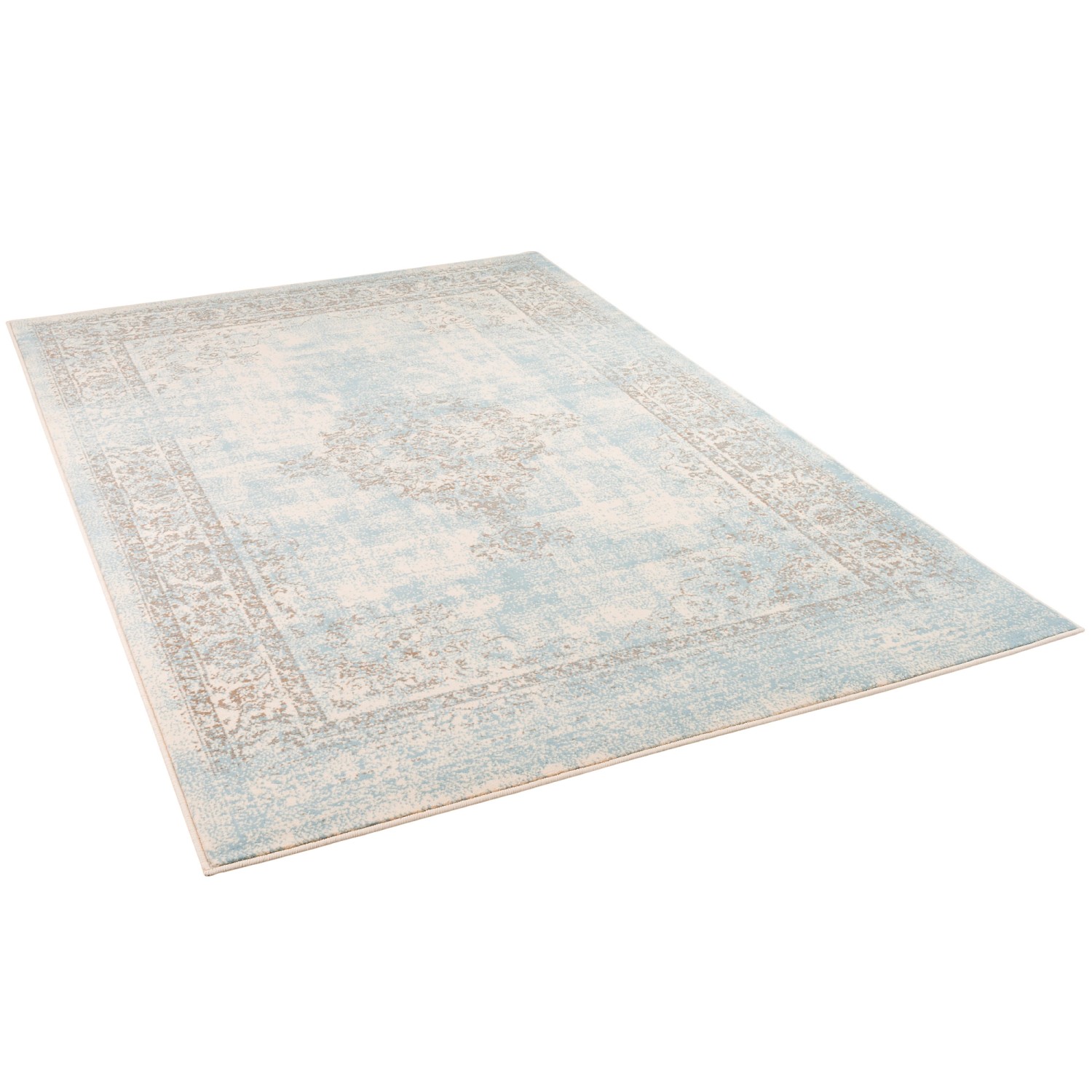 Pergamon Designer Teppich Passion Vintage Bordüre Blau Beige 120x170cm günstig online kaufen