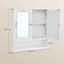 Songmics Spiegelschrank Sofie, weiß, mit 2 Türen, offenem Fach und Maßen.