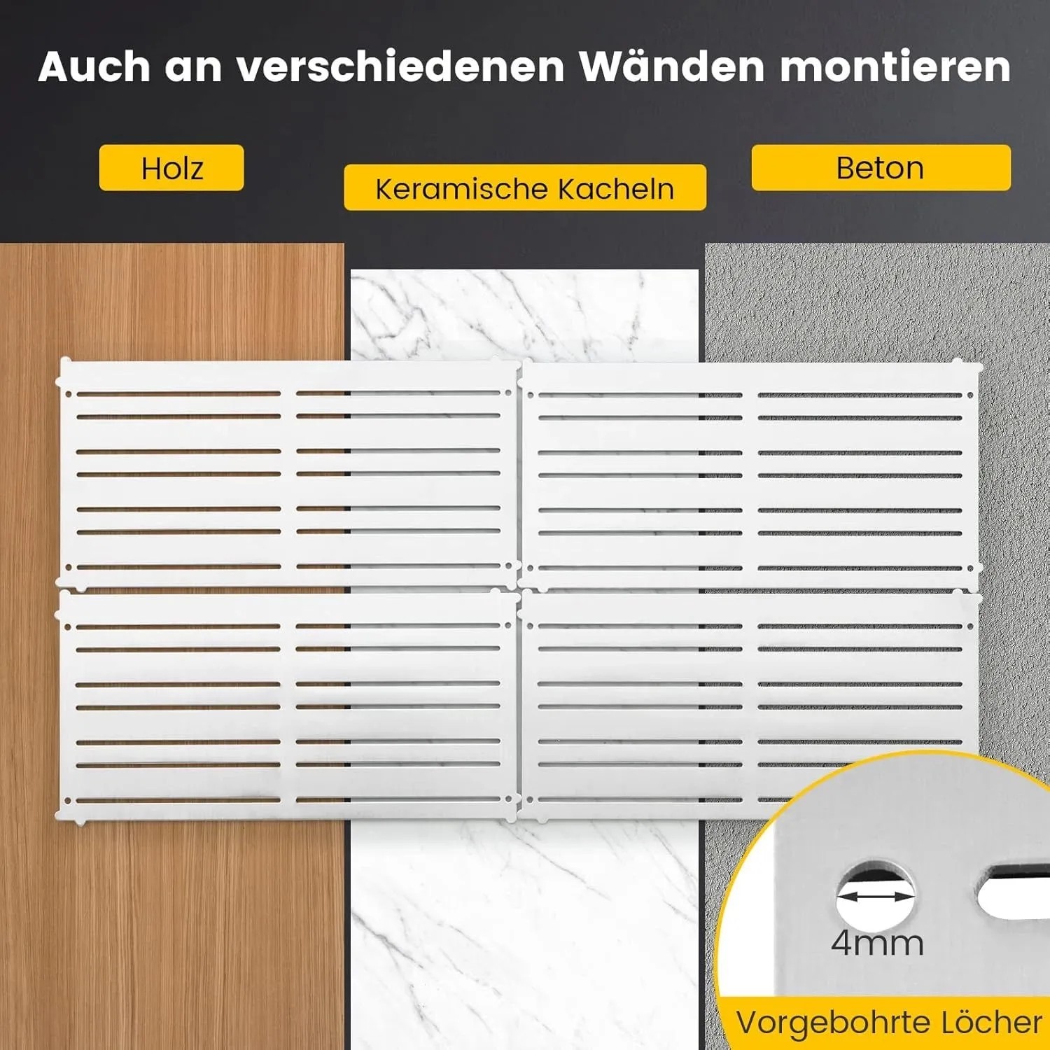 Costway Magnetische Werkzeughalter Wand 4 Platten 32 Magnetstreifen_4