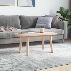 Rechteckige Tischplatte aus hellem Kiefer Massivholz, als Couchtisch in modernem Wohnzimmer. Ideal für Möbelbau.
