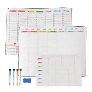 Relaxdays Whiteboard für Kühlschrank 3er Set Kunststoff Weiß Magnetisch Abwischbar 30 cm x 42 cm 20 cm x 28 cm 0,6 kg