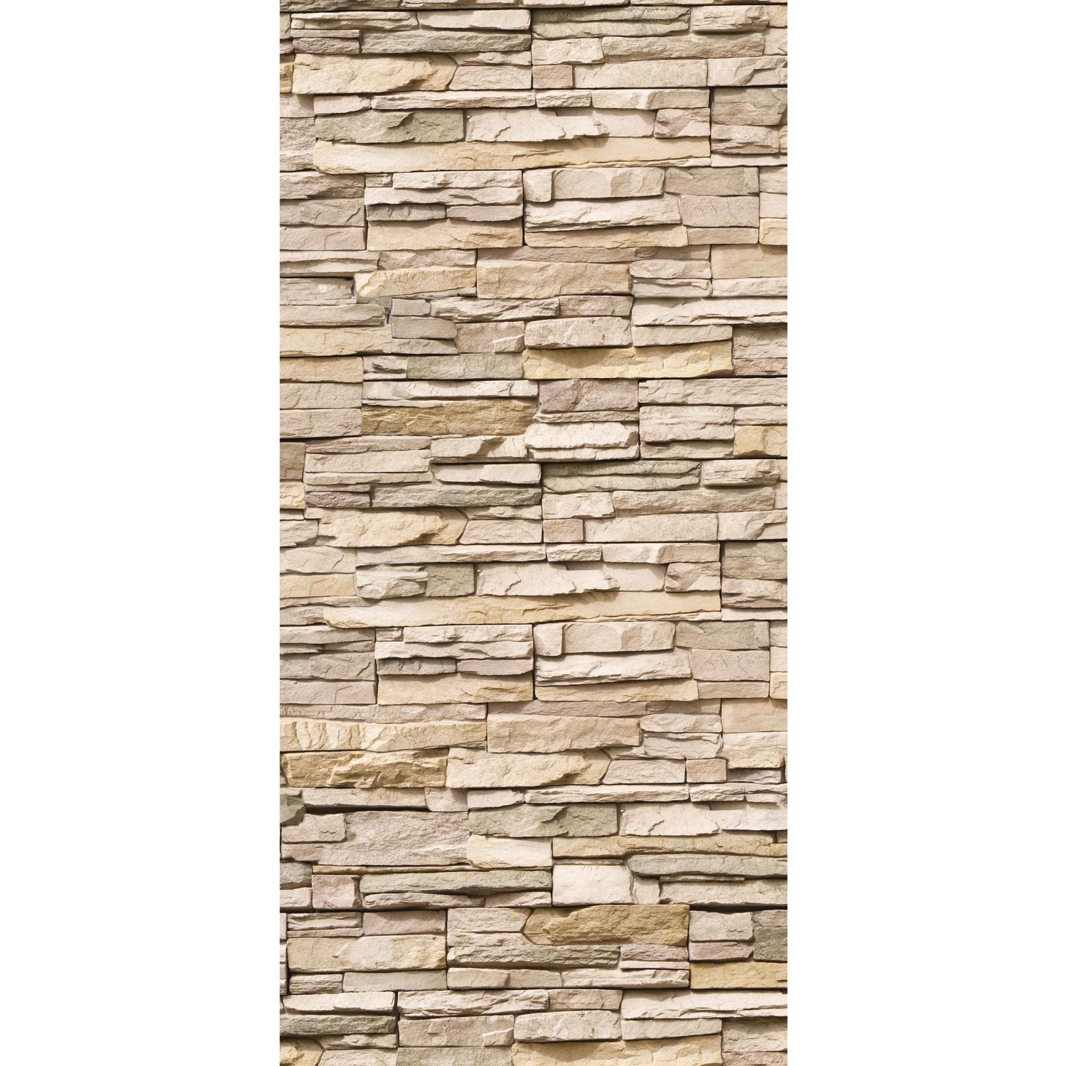 Schulte Duschrückwand Decodesign Stein Verblender hell, 210x100cm, mit hellem Steinmuster.