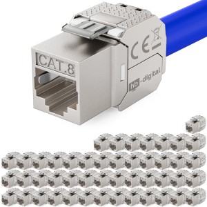 hb-digital 48x Keystone Modul CAT 8.1 RJ45 LSA Vergoldete Kontakte GHMT