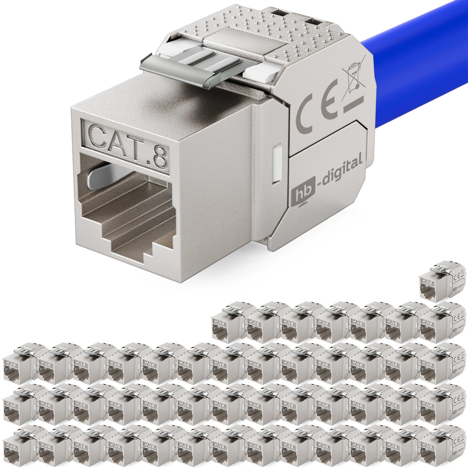 hb-digital 48x Keystone Modul CAT 8.1 RJ45 LSA Vergoldete Kontakte GHMT günstig online kaufen