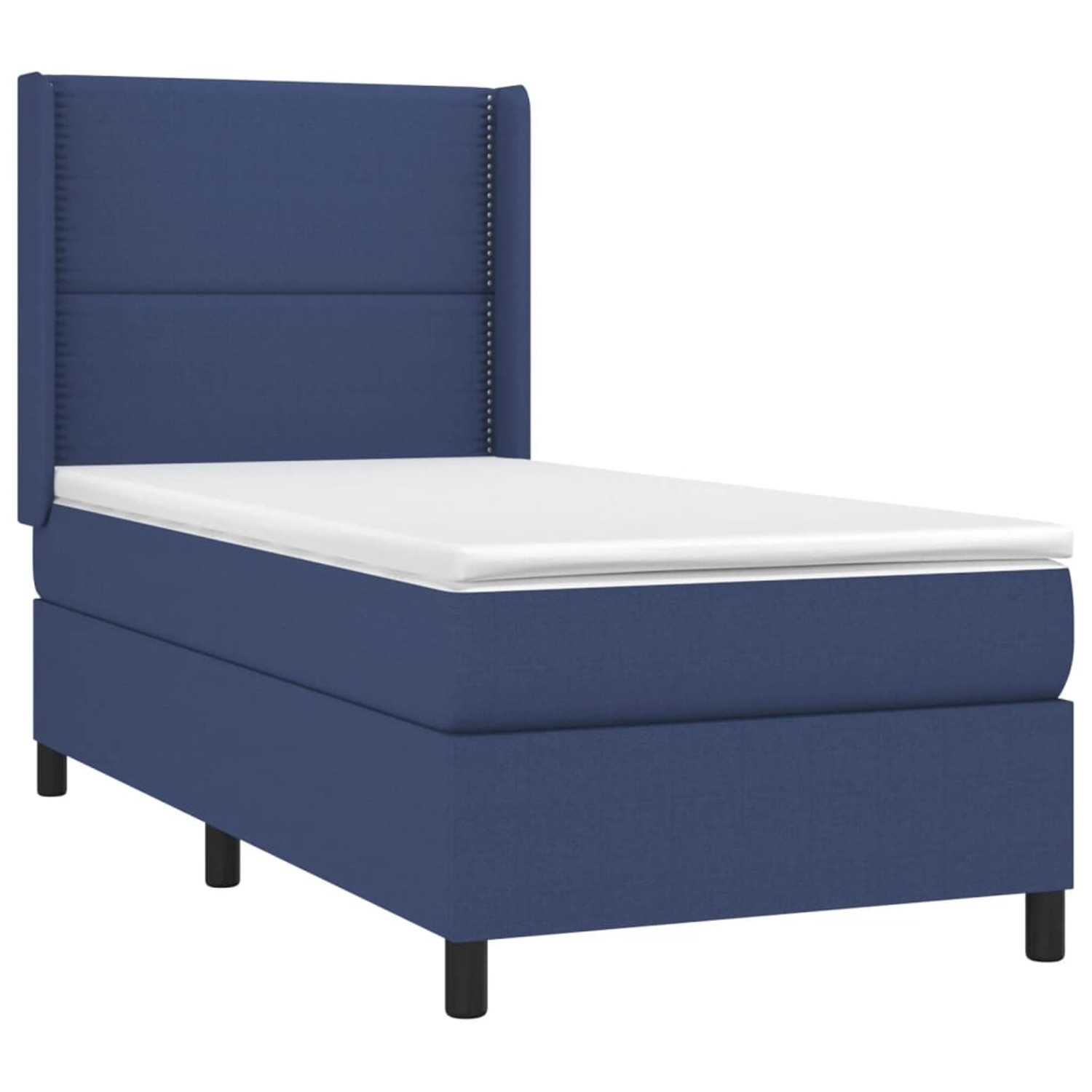 vidaXL Boxspringbett mit Matratze & LED Blau 90x190 cm Stoff 3138203 günstig online kaufen