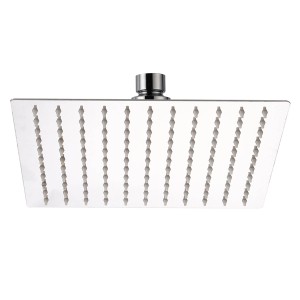 Quadratische Kopfbrause aus Edelstahl, 25 cm, für Dusche.