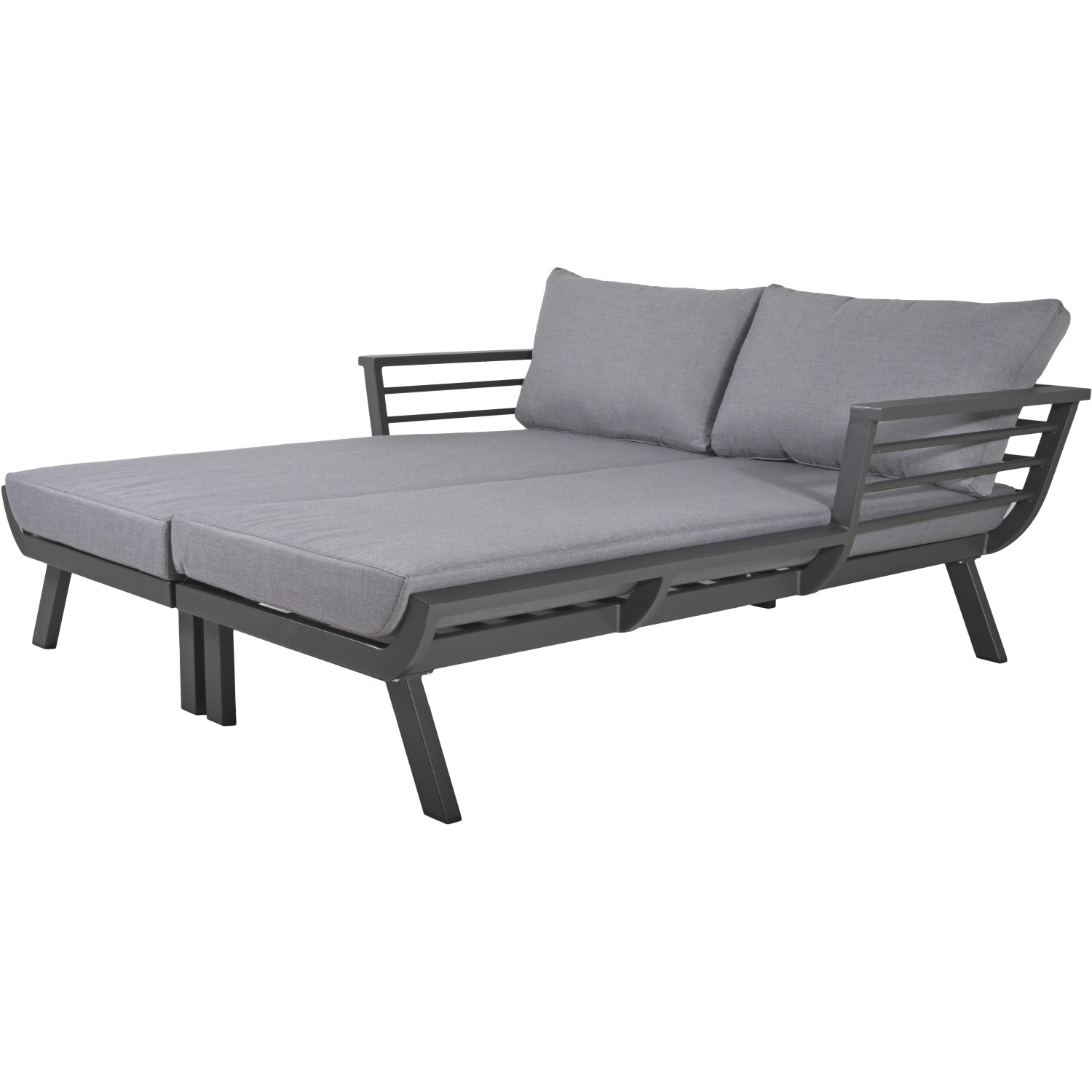 Garden Pleasure Doppelliege Delia 174 cm x 62/68 cm x 170 cm Anthrazit