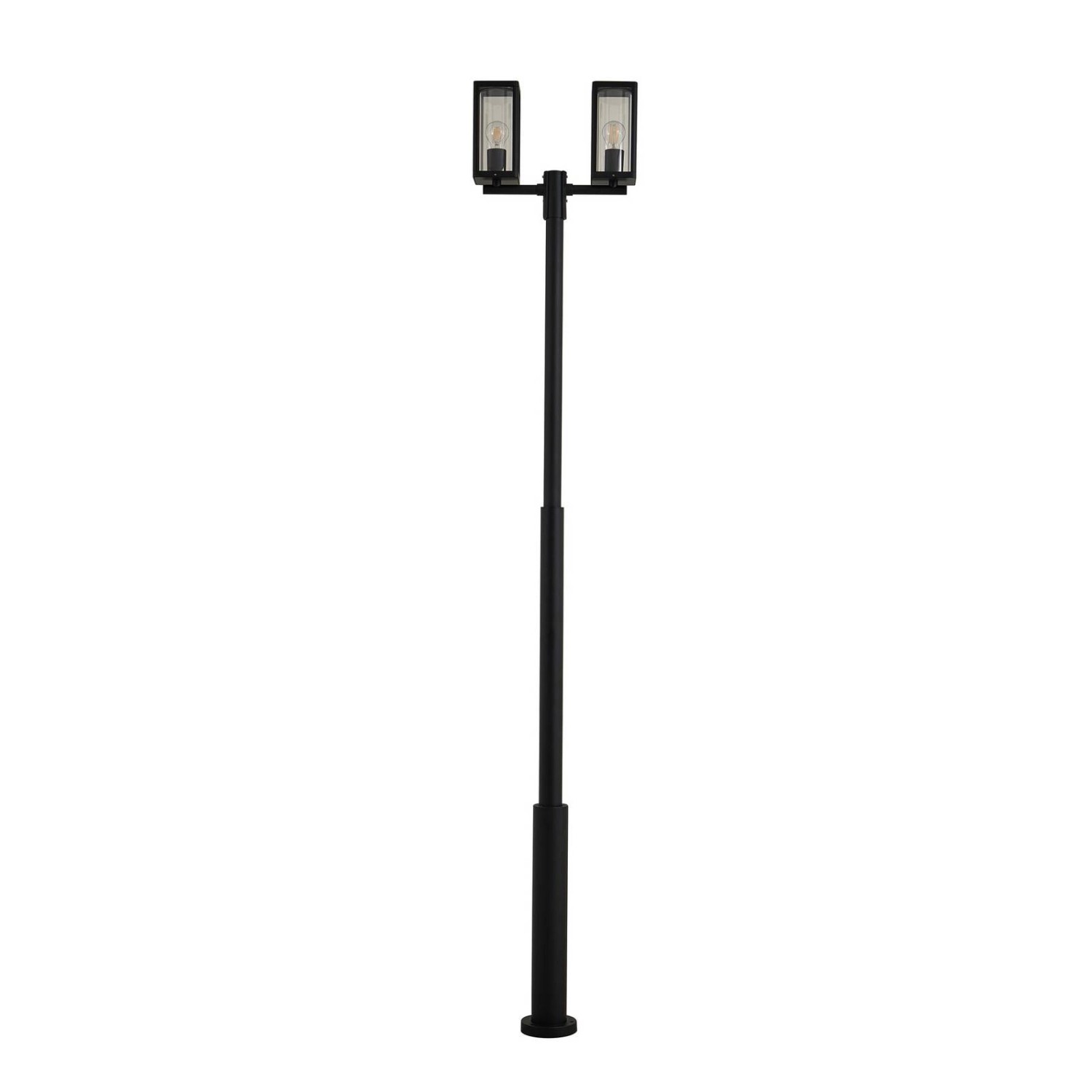 Lucande Mastleuchte Außen Siveta 10020322 Modern in Schwarz aus Aluminium 2-flammig E27