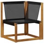 vidaXL Outdoor-Schnittsofa, 3-teilig, Akazie/Textilene, natur/creme. Gartenmöbel für Terrasse und Balkon.