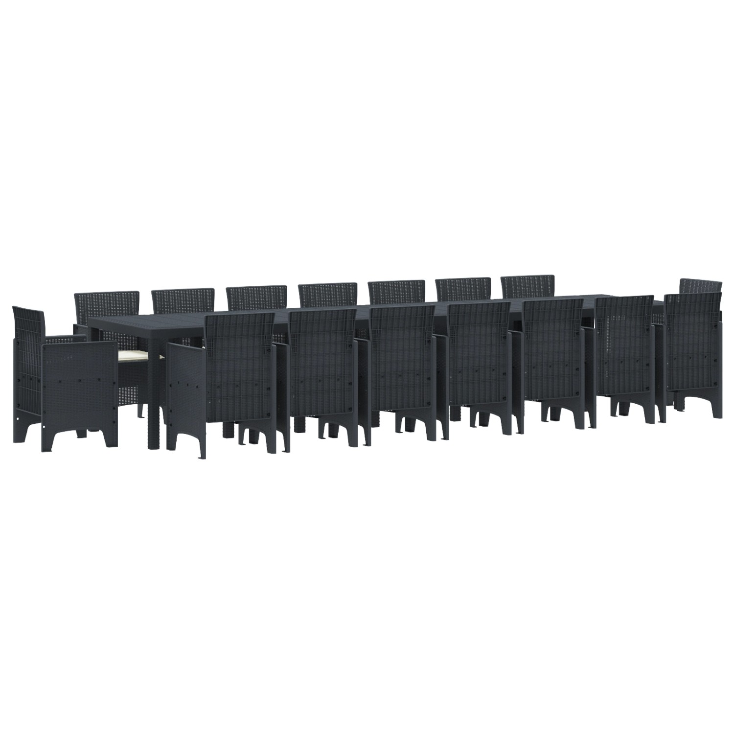 vidaXL 17-Teiliges Garten-Essset mit Kissen Anthrazit Poly-Rattan 3378656 günstig online kaufen
