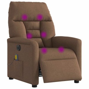 vidaXL Massagesessel Elektrisch Braun Stoff 3303026
