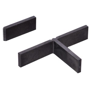 Schwarzes Fugenkreuz 20 mm für Terrassendielen, Montagehilfe und Abstandshalter.